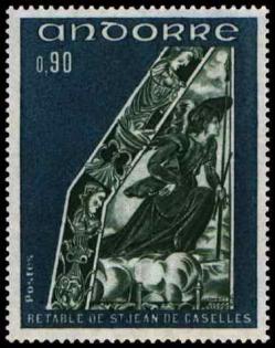 192g 223 16 09 1972 retable de la chapelle de saint jean de caselles bleu vert et vert fonce 1