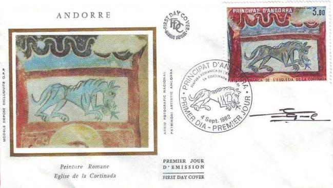 60 305 04 09 1982 peinture romane de l eglise de la cortinada